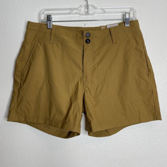 PrAna Alana Short 5" Inseam Embark Brown Highrise Pockets Women's Size 12 NWT - Picture 1 of 4